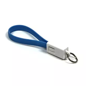 USB-Kabel (2.0), USB A-Stecker - microUSB-Stecker, 0,2m, blau, Schlüsselanhänger, SELL OUT
