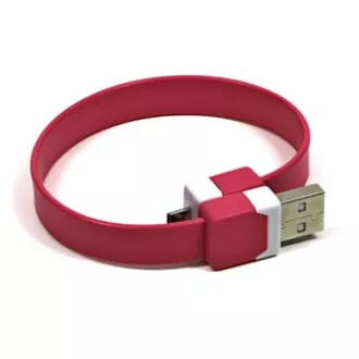 Logo USB-Kabel (2.0), USB A-Stecker - microUSB-Stecker, 0,25m, rosa, Blister, Armband, SELL Logo USB-Kabel (2.0), USB A-Stecker - microUSB-Stecker, 0,25m, rosa, Blister, Armband, SELL