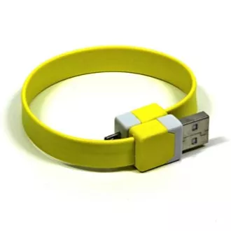 Logo USB-Kabel (2.0), USB A-Stecker - microUSB-Stecker, 0,25m, gelb, Blister, Armband, SELL Logo USB-Kabel (2.0), USB A-Stecker - microUSB-Stecker, 0,25m, gelb, Blister, Armband, SELL