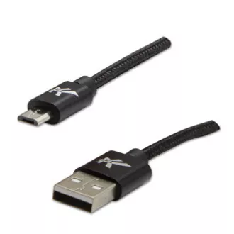 Logo USB-Kabel (2.0), USB A-Stecker - microUSB-Stecker, 1m, 480 Mbps, 5V/2A, schwarz, Box, Nylongeflecht, Aluminium-Steckerabdeckung Logo USB-Kabel (2.0), USB A-Stecker - microUSB-Stecker, 1m, 480 Mbps, 5V/2A, schwarz, Box, Nylongeflecht, Aluminium-Steckerabdeckung