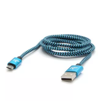 Logo USB-Kabel (2.0), USB A-Stecker - microUSB-Stecker, 1m, 480 Mbps, 5V/2A, blau, Box, Nylongeflecht, Aluminium-Steckerabdeckung Logo USB-Kabel (2.0), USB A-Stecker - microUSB-Stecker, 1m, 480 Mbps, 5V/2A, blau, Box, Nylongeflecht, Aluminium-Steckerabdeckung