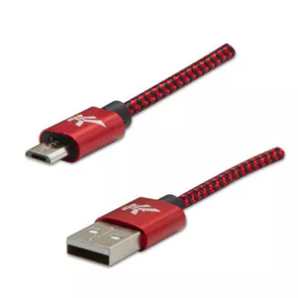 Logo USB-Kabel (2.0), USB A-Stecker - microUSB-Stecker, 2m, 480 Mbps, 5V/1A, rot, Box, Nylongeflecht, Steckerabdeckung aus Aluminium Logo USB-Kabel (2.0), USB A-Stecker - microUSB-Stecker, 2m, 480 Mbps, 5V/1A, rot, Box, Nylongeflecht, Steckerabdeckung aus Aluminium