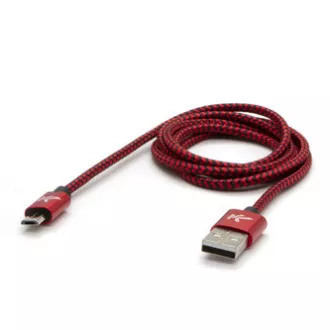Logo USB-Kabel (2.0), USB A-Stecker - microUSB-Stecker, 2m, 480 Mbps, 5V/1A, rot, Box, Nylongeflecht, Steckerabdeckung aus Aluminium Logo USB-Kabel (2.0), USB A-Stecker - microUSB-Stecker, 2m, 480 Mbps, 5V/1A, rot, Box, Nylongeflecht, Steckerabdeckung aus Aluminium