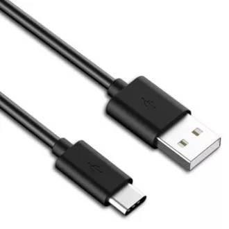 Logo USB-Kabel (2.0), USB A-Stecker - USB C-Stecker, 1m, schwarz, Blister, SELL OUT