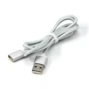 USB-Kabel (2.0), USB A-Stecker - Magnetische Spitze, 1m, silber