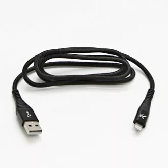 Logo USB-Kabel (2.0), USB A-Stecker - Apple Lightning-Stecker, 1m, MFi-Zertifizierung, 5V/2.4A, schwarz, Box, Nylongeflecht, Aluminium Logo USB-Kabel (2.0), USB A-Stecker - Apple Lightning-Stecker, 1m, MFi-Zertifizierung, 5V/2.4A, schwarz, Box, Nylongeflecht, Aluminium