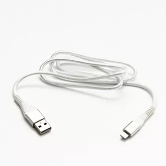 Logo USB-Kabel (2.0), USB A-Stecker - Apple Lightning-Stecker, 1m, MFi-Zertifizierung, 5V/2.4A, weiß, Box, Nylongeflecht, Aluminium Logo USB-Kabel (2.0), USB A-Stecker - Apple Lightning-Stecker, 1m, MFi-Zertifizierung, 5V/2.4A, weiß, Box, Nylongeflecht, Aluminium