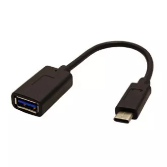 USB-Reduzierer (3.0), USB-C-Stecker - USB-A-Buchse, 0,15m, rund, schwarz, Kunststoffbeutel, OTG-Kabel