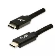 Logo USB-Kabel (3.2 gen 1), USB-C-Stecker - USB-C-Stecker, 1m, 5 Gbps, 5V/3A, schwarz, Box, Nylongeflecht, Aluminium-Steckerabdeckung