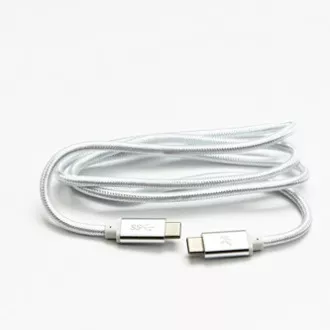 Logo USB-Kabel (3.2 gen 1), USB-C-Stecker - USB-C-Stecker, 1m, 5 Gbps, 5V/3A, weiß, Box, Nylongeflecht, Aluminium-Steckerabdeckung