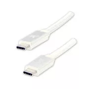 Logo USB-Kabel (3.2 gen 1), USB-C-Stecker - USB-C-Stecker, 2m, 5 Gbps, 5V/3A, weiß, Box, Nylongeflecht, Aluminium-Steckerabdeckung