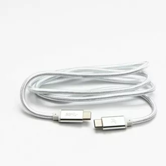Logo USB-Kabel (3.2 gen 1), USB-C-Stecker - USB-C-Stecker, 2m, 5 Gbps, 5V/3A, weiß, Box, Nylongeflecht, Aluminium-Steckerabdeckung