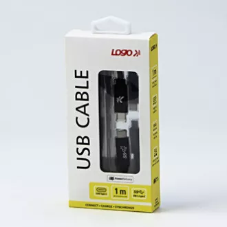 Logo USB-Kabel (3.2 gen 2), USB-C-Stecker - USB-C-Stecker, 1m, Power Delivery 100W, 10 Gbps, 20V/5A, schwarz, Box, Nylongeflecht, Logo USB-Kabel (3.2 gen 2), USB-C-Stecker - USB-C-Stecker, 1m, Power Delivery 100W, 10 Gbps, 20V/5A, schwarz, Box, Nylongeflecht,