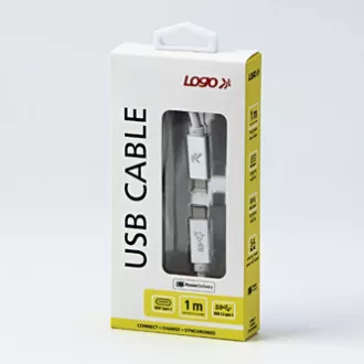 Logo USB-Kabel (3.2 gen 2), USB C-Stecker - USB C-Stecker, 1m, Power Delivery 100W, 10 Gbps, 20V/5A, weiß, Box, Nylongeflecht, h Logo USB-Kabel (3.2 gen 2), USB C-Stecker - USB C-Stecker, 1m, Power Delivery 100W, 10 Gbps, 20V/5A, weiß, Box, Nylongeflecht, h