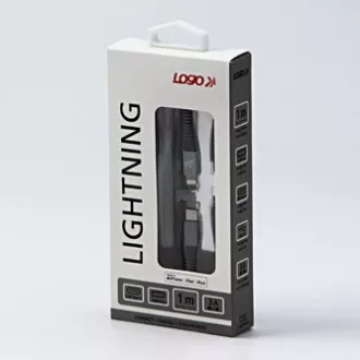 Logo USB-Kabel (2.0), USB C-Stecker - Apple Lightning-Stecker, 1m, MFi-Zertifizierung, 5V/3A, silber, Box, Nylongeflecht, Aluminium Logo USB-Kabel (2.0), USB C-Stecker - Apple Lightning-Stecker, 1m, MFi-Zertifizierung, 5V/3A, silber, Box, Nylongeflecht, Aluminium