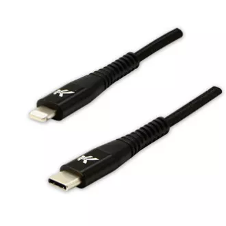 Logo USB-Kabel (2.0), USB C-Stecker - Apple Lightning-Stecker, 2m, MFi-Zertifizierung, 5V/3A, schwarz, Box, Nylongeflecht, Aluminium Logo USB-Kabel (2.0), USB C-Stecker - Apple Lightning-Stecker, 2m, MFi-Zertifizierung, 5V/3A, schwarz, Box, Nylongeflecht, Aluminium