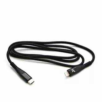 Logo USB-Kabel (2.0), USB C-Stecker - Apple Lightning-Stecker, 2m, MFi-Zertifizierung, 5V/3A, schwarz, Box, Nylongeflecht, Aluminium Logo USB-Kabel (2.0), USB C-Stecker - Apple Lightning-Stecker, 2m, MFi-Zertifizierung, 5V/3A, schwarz, Box, Nylongeflecht, Aluminium
