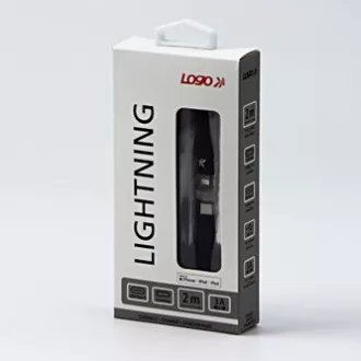Logo USB-Kabel (2.0), USB C-Stecker - Apple Lightning-Stecker, 2m, MFi-Zertifizierung, 5V/3A, schwarz, Box, Nylongeflecht, Aluminium Logo USB-Kabel (2.0), USB C-Stecker - Apple Lightning-Stecker, 2m, MFi-Zertifizierung, 5V/3A, schwarz, Box, Nylongeflecht, Aluminium