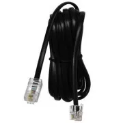 Telefonkabel 4-adrig, RJ11-Stecker - RJ45-Stecker, 3 m, flach, schwarz, für ADSL-Modem, Economy