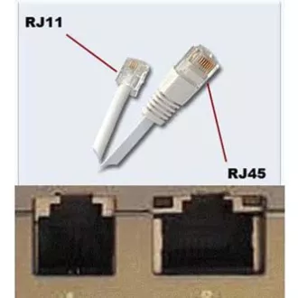 Telefonkabel 4-adrig, RJ11-Stecker - RJ45-Stecker, 3 m, flach, schwarz, für ADSL-Modem, Economy Telefonkabel 4-adrig, RJ11-Stecker - RJ45-Stecker, 3 m, flach, schwarz, für ADSL-Modem, Economy