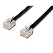 Telefonkabel 4-adrig, RJ11 Stecker - RJ11 Stecker, 3 m, schwarz, für ADSL-Modem, Economy