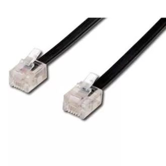 Telefonkabel 4-adrig, RJ11 Stecker - RJ11 Stecker, 3 m, schwarz, für ADSL-Modem, Economy