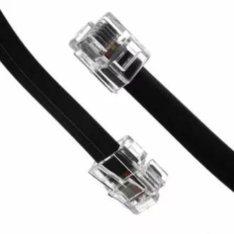 Telefonkabel 4-adrig, RJ11 Stecker - RJ11 Stecker, 6 m, schwarz, für ADSL-Modem, Economy