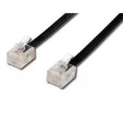 Telefonkabel 4-adrig, RJ11 Stecker - RJ11 Stecker, 10 m, schwarz, für ADSL-Modem, Economy