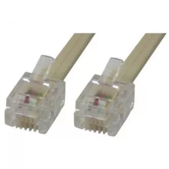 Telefonkabel 4-adrig, RJ11 Stecker - RJ11 Stecker, 10 m, schwarz, für ADSL-Modem, Economy