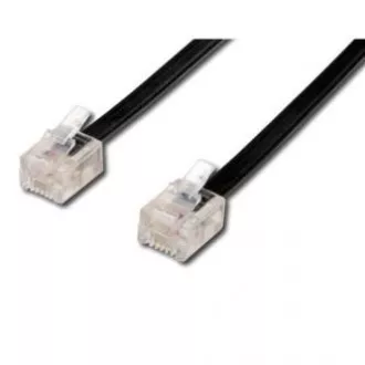 Telefonkabel 4-adrig, RJ11 Stecker - RJ11 Stecker, 15 m, schwarz, für ADSL-Modem, Economy