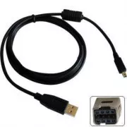 Logo USB-Kabel (2.0), USB A Stecker - 8-poliger Stecker, 31179, 1,8m, schwarz, Blister, MINOLTA