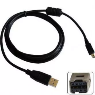 Logo USB-Kabel (2.0), USB A Stecker - 8-poliger Stecker, 31179, 1,8m, schwarz, Blister, MINOLTA