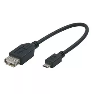 Logo USB-Kabel (2.0), microUSB-Stecker - USB-A-Buchse, 0,2 m, OTG, schwarz, SELL Logo USB-Kabel (2.0), microUSB-Stecker - USB-A-Buchse, 0,2 m, OTG, schwarz, SELL