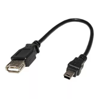 USB-Kabel (2.0), miniUSB-Stecker - USB-A-Buchse, 0,2 m, schwarz USB-Kabel (2.0), miniUSB-Stecker - USB-A-Buchse, 0,2 m, schwarz
