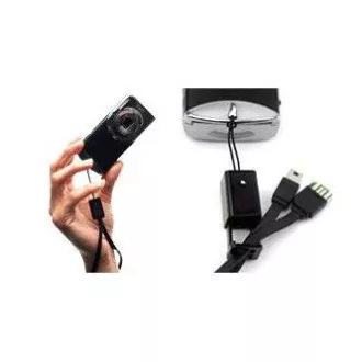 Logo USB-Kabel (2.0), USB A-Stecker - miniUSB-Stecker, 0,3m, schwarz, Kameraschlaufe, SELL Logo USB-Kabel (2.0), USB A-Stecker - miniUSB-Stecker, 0,3m, schwarz, Kameraschlaufe, SELL