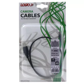Logo USB-Kabel (2.0), USB A-Stecker - miniUSB-Stecker, 1m, schwarz, Blister