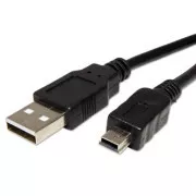 Logo USB-Kabel (2.0), USB A-Stecker - miniUSB-Stecker, 1,8m, schwarz, Blister