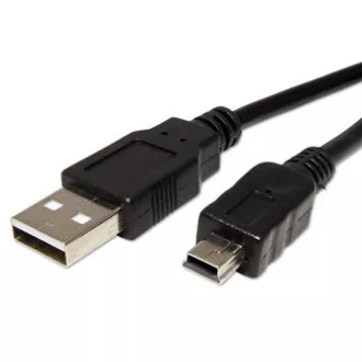 Logo USB-Kabel (2.0), USB A-Stecker - miniUSB-Stecker, 3m, schwarz