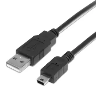 Logo USB-Kabel (2.0), USB A-Stecker - miniUSB-Stecker, 3m, schwarz
