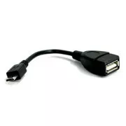 USB-Kabel (2.0), microUSB-Stecker - USB-A-Buchse, 0,15 m, OTG, schwarz, SELL