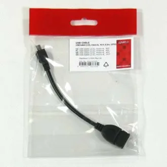 Logo USB-Kabel (2.0), microUSB-Stecker - USB-A-Buchse, 0,15m, OTG, schwarz, SELL OUT Logo USB-Kabel (2.0), microUSB-Stecker - USB-A-Buchse, 0,15m, OTG, schwarz, SELL OUT
