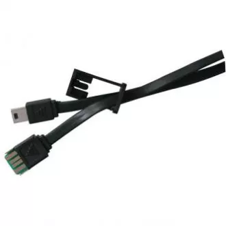 Logo USB-Kabel (2.0), USB A-Stecker - microUSB-Stecker, 0,3m, schwarz, Kamera/MP3-Player-Schleife, SELL