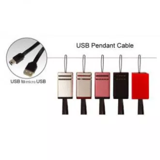 Logo USB-Kabel (2.0), USB A-Stecker - microUSB-Stecker, 0,3m, schwarz, Kamera/MP3-Player-Schleife, SELL