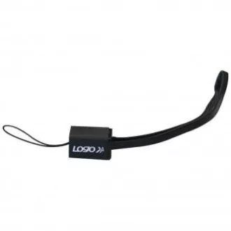 Logo USB-Kabel (2.0), USB A-Stecker - microUSB-Stecker, 0,3m, schwarz, Kamera/MP3-Player-Schleife, SELL