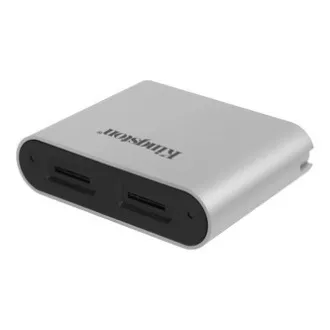 Kingston USB Speicherkartenleser (3.2), Workflow Dual-Slot microSDHC/SDXC UHS-II, micro SD, extern, silber