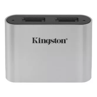 Kingston USB Speicherkartenleser (3.2), Workflow Dual-Slot microSDHC/SDXC UHS-II, micro SD, extern, silber
