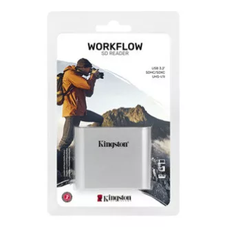 Kingston USB Speicherkartenleser (3.2), Workflow Dual-Slot SDHC/SDXC UHS-II Kartenleser, SD, Extern, Silber