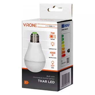 LED-Lampe Virone E27, 220-240V, 7W, 825lm, 4000k, neutralweiß, 25000h, mit Bewegungssensor