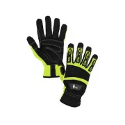 YEMA Handschuhe, kombiniert, gelb-schwarz, Größe