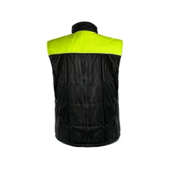Herren Winterweste SEATTLE, Fleece, schwarz-gelb, Größe